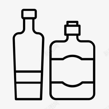 苏格兰和龙舌兰酒精混合饮料图标图标