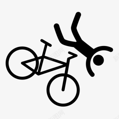 自行车坠落自行车碰撞自行车事故图标图标
