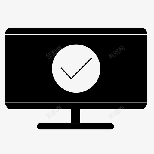 监视器复选标记完成图标svg_新图网 https://ixintu.com 准备就绪 复选标记 完成 监视器 连接