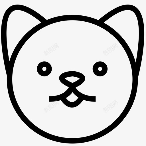 猫脸头图标svg_新图网 https://ixintu.com 头 猫脸