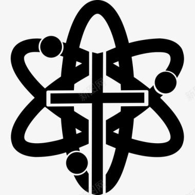 基督教科学原子上帝图标图标