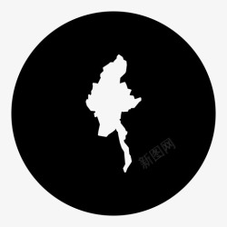 缅甸国家地图图标图标