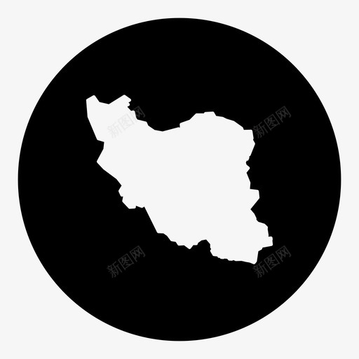 伊朗国家位置图标svg_新图网 https://ixintu.com 世界地图圈 伊朗 位置 国家 地图