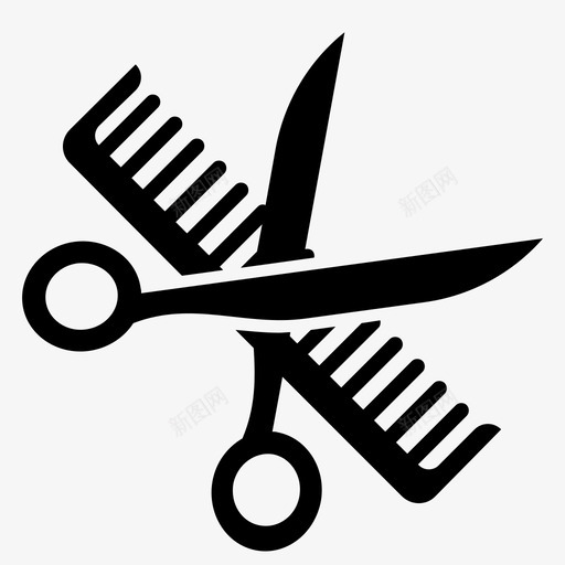 梳子剪时尚理发图标svg_新图网 https://ixintu.com 护发 时尚 梳子剪 沙龙 理发 造型师