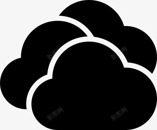 多云很多黑暗图标svg_新图网 https://ixintu.com 多云 天空 很多 科学和自然 黑暗