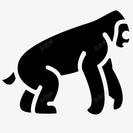 大猩猩动物森林图标svg_新图网 https://ixintu.com 丛林 动物 大猩猩 森林 猴子