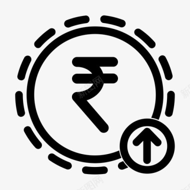资金上传印度卢比支付图标图标