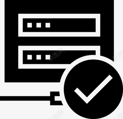 检查云服务器数据互联网图标图标