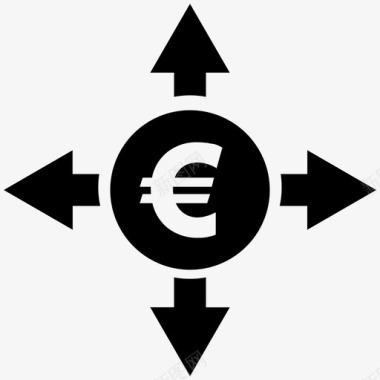 金融市场欧元汇率图标图标