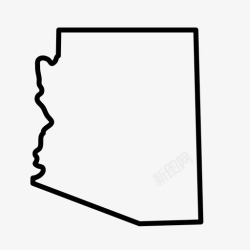 桑那亚利桑那州地图州图标高清图片