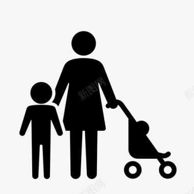 父母和孩子婴儿家庭图标图标