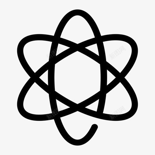 原子化学核图标svg_新图网 https://ixintu.com 化学 医学 原子 核 科学 轨道