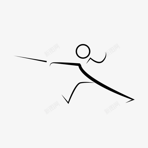 击剑个人选手体育图标svg_新图网 https://ixintu.com 个人选手 体育 击剑 剑术 运动员 锦标赛