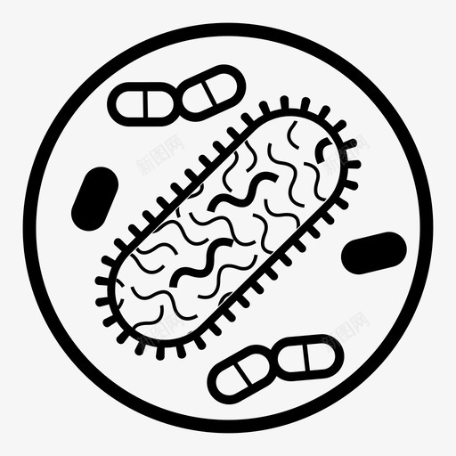 细菌微生物培养皿图标svg_新图网 https://ixintu.com 培养皿 微生物 病毒 细菌 细菌和病毒