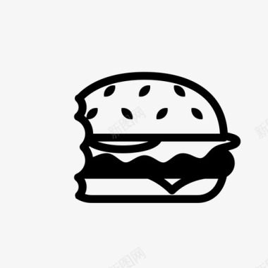 汉堡包芝士汉堡食用图标图标