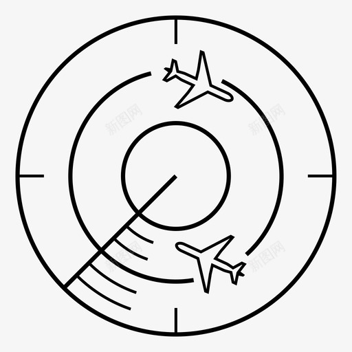 雷达飞机机场图标svg_新图网 https://ixintu.com 控制器 无线电波 机场 目标探测 雷达 飞机 飞机旅行