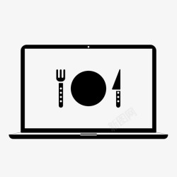 网上餐厅餐厅电脑美食网上订餐图标高清图片