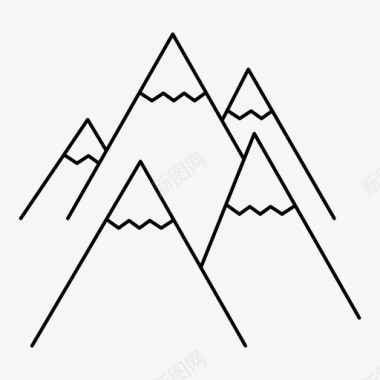 高山海拔自然图标图标