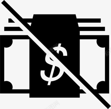 禁用现金美元货币图标图标