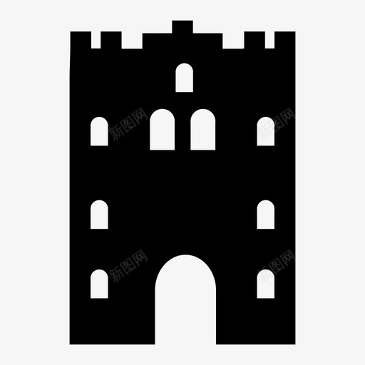 要塞城堡力量图标svg_新图网 https://ixintu.com 力量 城堡 建筑和建筑 据点 要塞