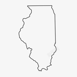 诺伊伊利诺伊州地图州图标高清图片