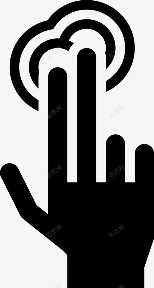 两个手指轻拍两次手图标svg_新图网 https://ixintu.com 两个手指轻拍 两次 屏幕 手 按住 触摸