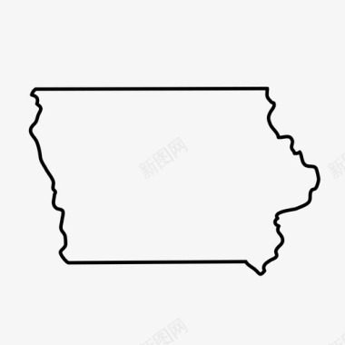 爱荷华地图州图标图标