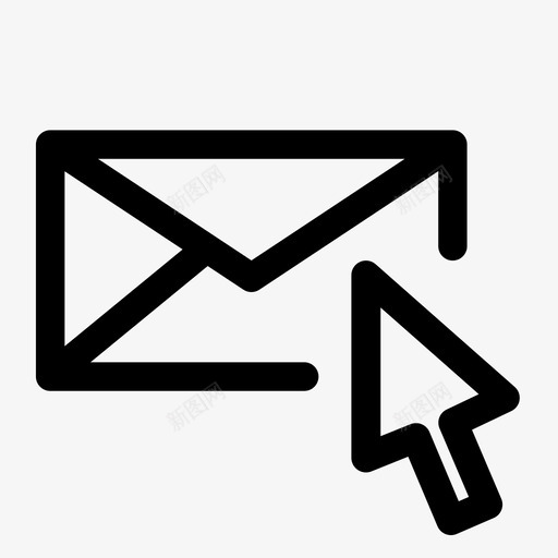 邮件单击光标图标svg_新图网 https://ixintu.com 信封 光标 单击 消息 电子邮件 邮件