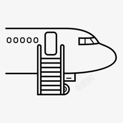 飞机驾驶舱出口楼梯客机登机牌图标高清图片