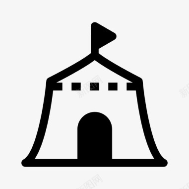 马戏团帐篷建筑嘉年华图标图标