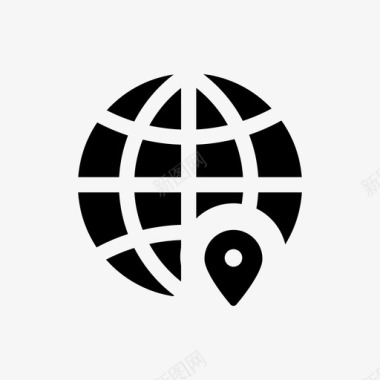 世界位置地球标准图标设置为黑色图标
