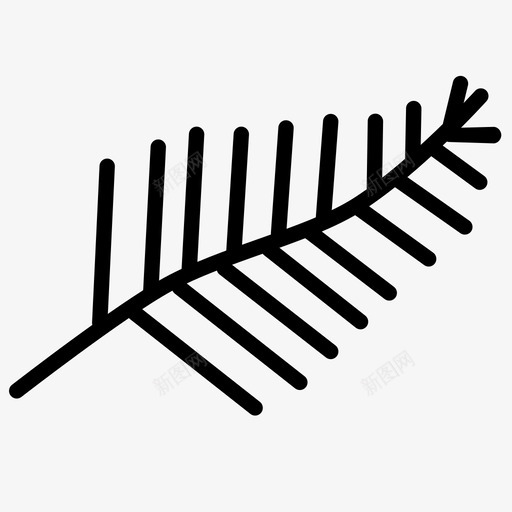 蕨类植物叶新西兰图标svg_新图网 https://ixintu.com 叶 新西兰 树 蕨类植物