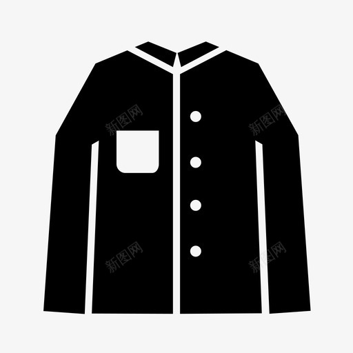 衬衫衣服正装图标svg_新图网 https://ixintu.com 口袋 正装 衣服 衬衫 长袖