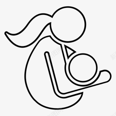 母乳喂养婴儿母亲图标图标