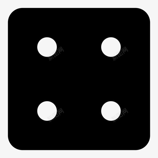 黑色骰子四游戏图标svg_新图网 https://ixintu.com 四 数字 游戏 随机 黑色骰子
