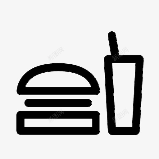 快餐饮料餐图标svg_新图网 https://ixintu.com 三明治 快餐 餐 饮料