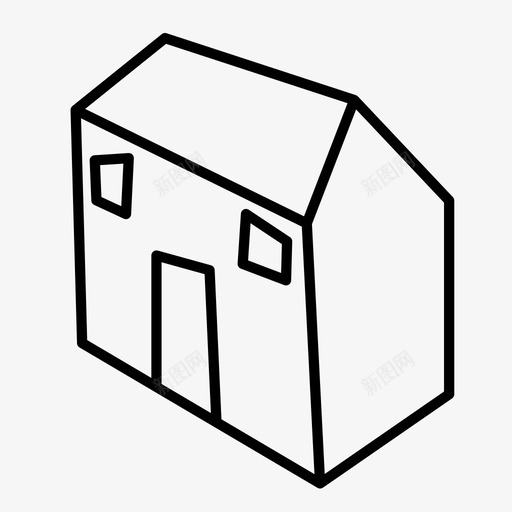 房子房产素描图标svg_新图网 https://ixintu.com 房产 房子 素描