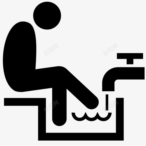 洗脚洗澡浴缸图标svg_新图网 https://ixintu.com 放松 水龙头 洗澡 洗脚 浴缸 清洁 足浴
