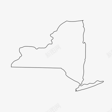 纽约地图州图标图标