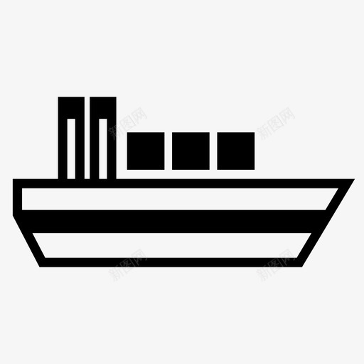 货物船集装箱图标svg_新图网 https://ixintu.com 船 货物 货船 运输 集装箱