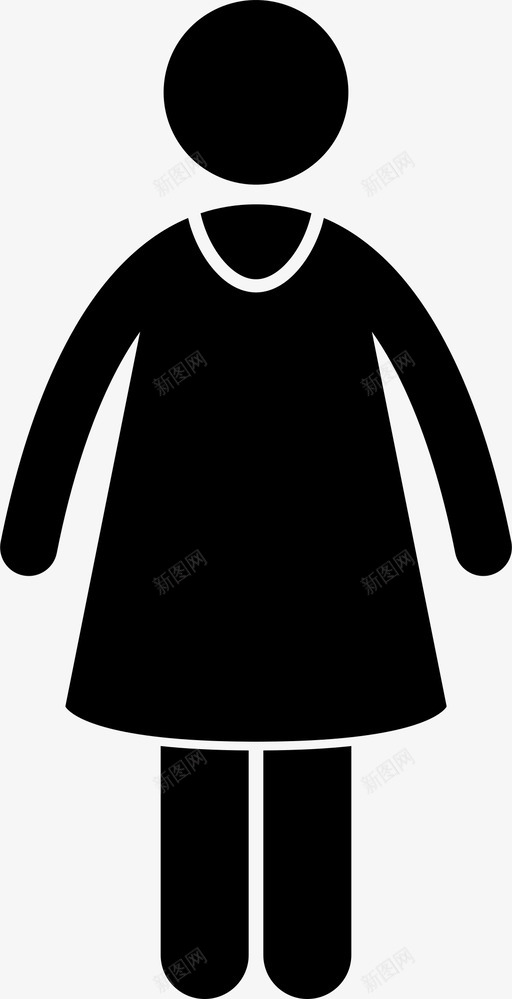 连衣裙服装女图标svg_新图网 https://ixintu.com 女 女式时装 服装 淑女 裙子 连衣裙
