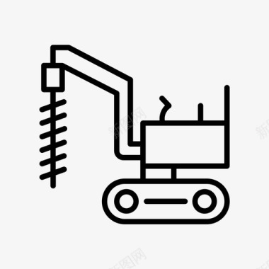 挖掘机汽车建筑图标图标