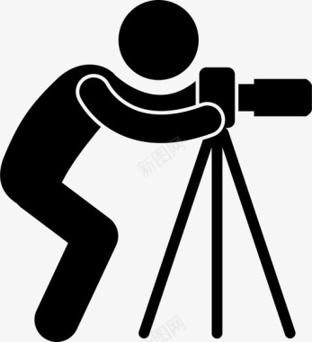 三脚架摄影师相机摄影师图标图标