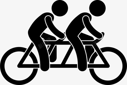 双人自行车自行车人图标图标