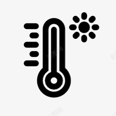 白天温度炎热温度计图标图标