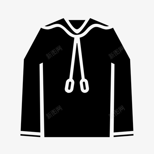 连帽衫休闲衣服图标svg_新图网 https://ixintu.com 休闲 穿 衣服 连帽衫 长袖