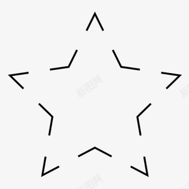 虚线星虚线图形虚线三角形几何图形图标图标
