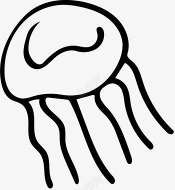 水母动物生物图标图标