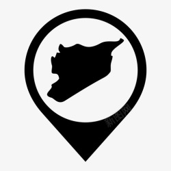 叙利亚地图叙利亚阿拉伯人位置图标高清图片