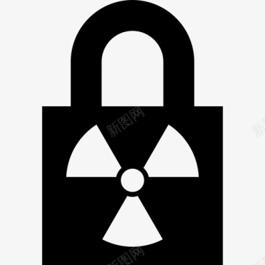 辐射锁符号安全钥匙和锁图标图标